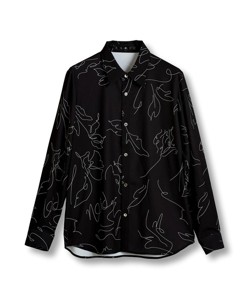 【セール】フラワースケッチプリントSH(シャツ)(シャツ/ブラウス)|NO ID.(ノーアイディ) 【セール】フラワースケッチプリントSH(シャツ)(シャツ/ブラウス)|NO ID.(ノーアイディ)