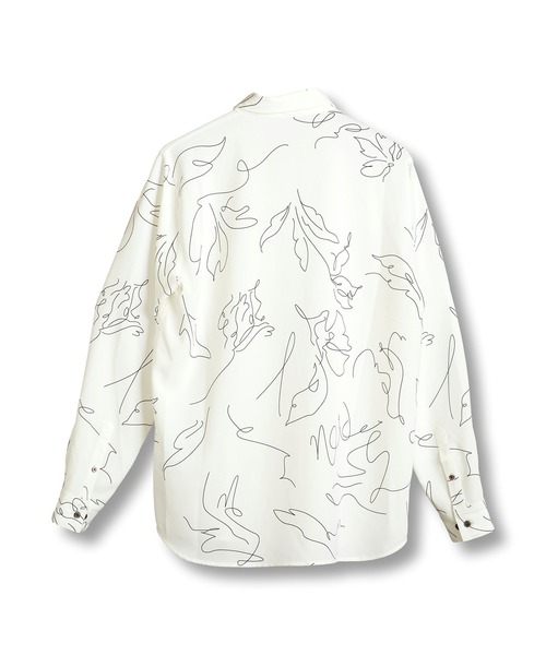 【セール】フラワースケッチプリントSH(シャツ)(シャツ/ブラウス)|NO ID.(ノーアイディ) 【セール】フラワースケッチプリントSH(シャツ)(シャツ/ブラウス)|NO ID.(ノーアイディ)