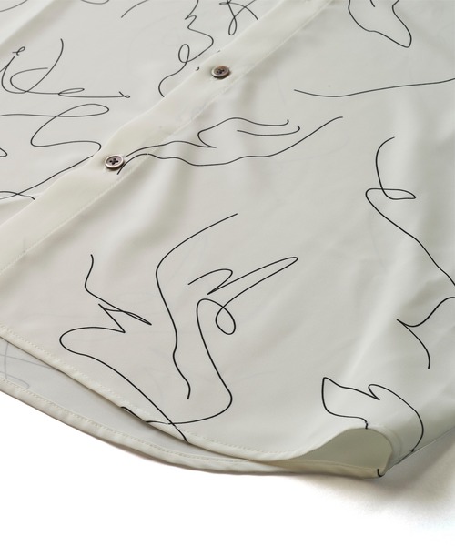 【セール】フラワースケッチプリントSH(シャツ)(シャツ/ブラウス)|NO ID.(ノーアイディ) 【セール】フラワースケッチプリントSH(シャツ)(シャツ/ブラウス)|NO ID.(ノーアイディ)