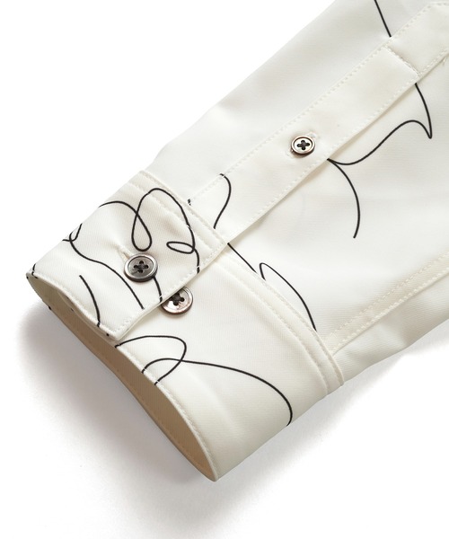 【セール】フラワースケッチプリントSH(シャツ)(シャツ/ブラウス)|NO ID.(ノーアイディ) 【セール】フラワースケッチプリントSH(シャツ)(シャツ/ブラウス)|NO ID.(ノーアイディ)