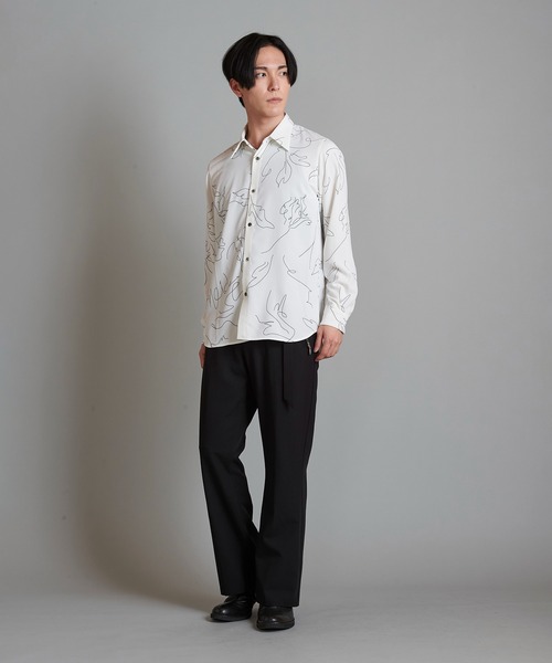 【セール】フラワースケッチプリントSH(シャツ)(シャツ/ブラウス)|NO ID.(ノーアイディ) 【セール】フラワースケッチプリントSH(シャツ)(シャツ/ブラウス)|NO ID.(ノーアイディ)