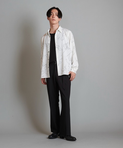 【セール】フラワースケッチプリントSH(シャツ)(シャツ/ブラウス)|NO ID.(ノーアイディ) 【セール】フラワースケッチプリントSH(シャツ)(シャツ/ブラウス)|NO ID.(ノーアイディ)