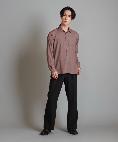 【セール】フラワースケッチプリントSH(シャツ)(シャツ/ブラウス)|NO ID.(ノーアイディ) 【セール】フラワースケッチプリントSH(シャツ)(シャツ/ブラウス)|NO ID.(ノーアイディ)