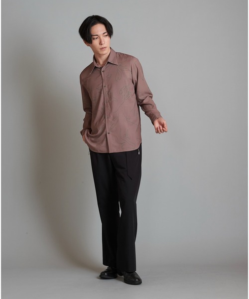 【セール】フラワースケッチプリントSH(シャツ)(シャツ/ブラウス)|NO ID.(ノーアイディ) 【セール】フラワースケッチプリントSH(シャツ)(シャツ/ブラウス)|NO ID.(ノーアイディ)