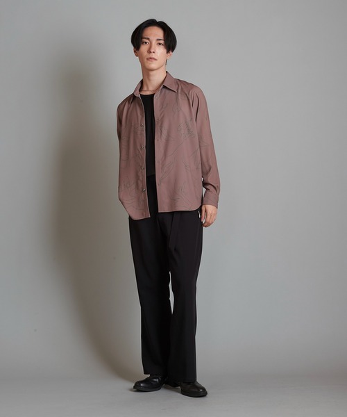 【セール】フラワースケッチプリントSH(シャツ)(シャツ/ブラウス)|NO ID.(ノーアイディ) 【セール】フラワースケッチプリントSH(シャツ)(シャツ/ブラウス)|NO ID.(ノーアイディ)