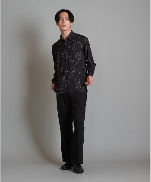 【セール】フラワースケッチプリントSH(シャツ)(シャツ/ブラウス)|NO ID.(ノーアイディ) 【セール】フラワースケッチプリントSH(シャツ)(シャツ/ブラウス)|NO ID.(ノーアイディ)