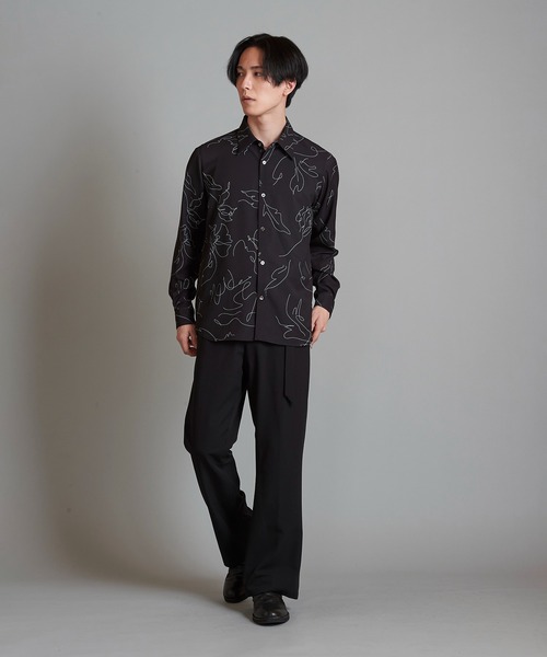 【セール】フラワースケッチプリントSH(シャツ)(シャツ/ブラウス)|NO ID.(ノーアイディ) 【セール】フラワースケッチプリントSH(シャツ)(シャツ/ブラウス)|NO ID.(ノーアイディ)