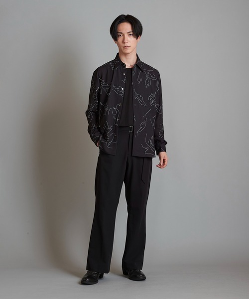 【セール】フラワースケッチプリントSH(シャツ)(シャツ/ブラウス)|NO ID.(ノーアイディ) 【セール】フラワースケッチプリントSH(シャツ)(シャツ/ブラウス)|NO ID.(ノーアイディ)