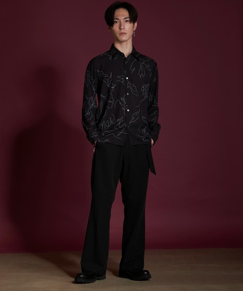 【セール】フラワースケッチプリントSH(シャツ)(シャツ/ブラウス)|NO ID.(ノーアイディ) 【セール】フラワースケッチプリントSH(シャツ)(シャツ/ブラウス)|NO ID.(ノーアイディ)