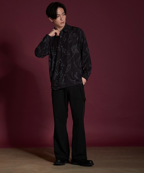 【セール】フラワースケッチプリントSH(シャツ)(シャツ/ブラウス)|NO ID.(ノーアイディ) 【セール】フラワースケッチプリントSH(シャツ)(シャツ/ブラウス)|NO ID.(ノーアイディ)