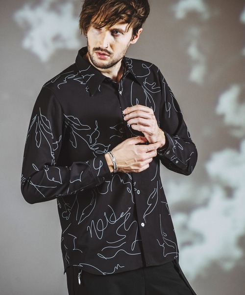 【セール】フラワースケッチプリントSH(シャツ)(シャツ/ブラウス)|NO ID.(ノーアイディ) 【セール】フラワースケッチプリントSH(シャツ)(シャツ/ブラウス)|NO ID.(ノーアイディ)