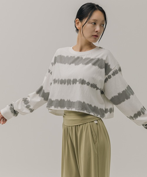 タイダイクロップドT ヨガトップス（Tシャツ/カットソー）｜minsobi