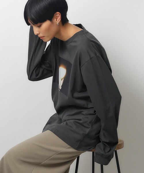 OPAQUE.CLIP(オペークドットクリップ)の「◆フォトプリントロングスリーブTシャツ(Tシャツ/カットソー・レディース・チャコールグレー/ライトグレー/ホワイト・40/38)」の18枚目の写真