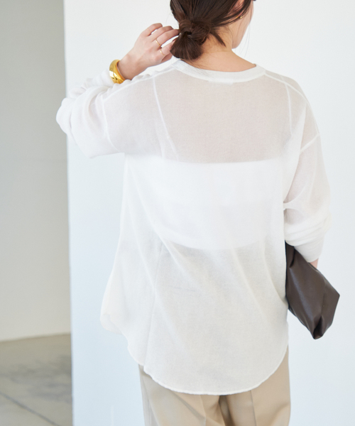 Sheer Waffle Tシャツ（Tシャツ／カットソー）｜Deuxieme Classe