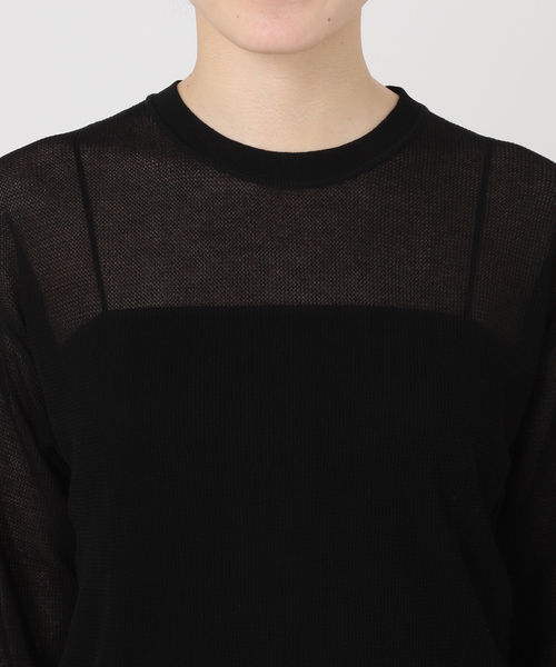 美品 Deuxieme Classe♡Sheer Waffle Tシャツ 黒 Sheer Waffle Tシャツ（Tシャツ/カットソー）｜Deuxieme Classe