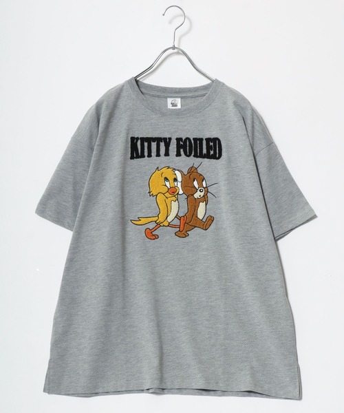 Tom&Jerry(トムアンドジェリー)の「TOM&JERRY(トムとジェリー)刺繍・バックプリント・サガラ刺繍ビッグシルエット キャラクター半袖Tシャツ メンズ レディース(Tシャツ/カットソー・レディース・アクア/グレー/クリーム/グリーン/ホワイト系その他/ブラック/ブルー/ダークグリーン/スミクロ/ベージュ/グリーン系その他/マスタード・L/M)」の1枚目の写真