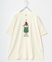 TOM&JERRY(トムとジェリー)刺繍・バックプリント・サガラ刺繍ビッグシルエット キャラクター半袖Tシャツ メンズ レディース