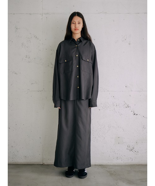 【セール】【セットアップ対応】オーバーサイズストライプシャツ（シャツ/ブラウス）｜CHAROL（シャロル）