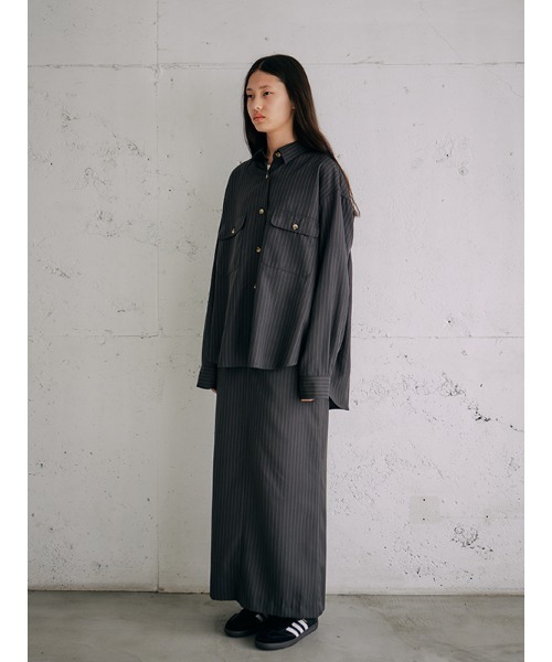 【セール】【セットアップ対応】オーバーサイズストライプシャツ（シャツ/ブラウス）｜CHAROL（シャロル）