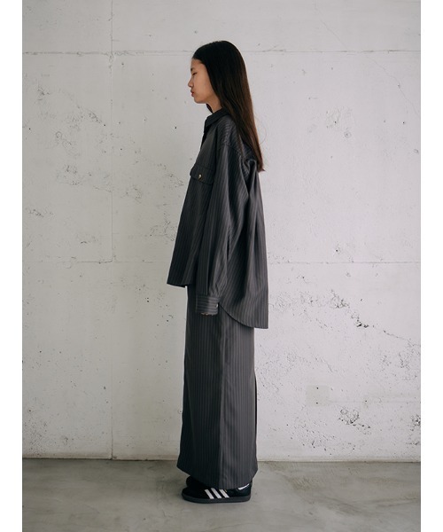 【セール】【セットアップ対応】オーバーサイズストライプシャツ（シャツ/ブラウス）｜CHAROL（シャロル）