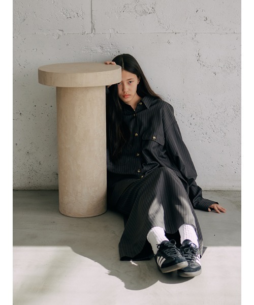 【セール】【セットアップ対応】オーバーサイズストライプシャツ（シャツ/ブラウス）｜CHAROL（シャロル）