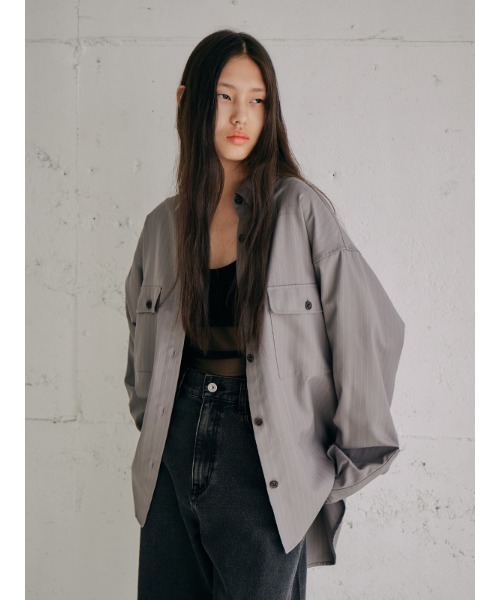 【セール】【セットアップ対応】オーバーサイズストライプシャツ（シャツ/ブラウス）｜CHAROL（シャロル）