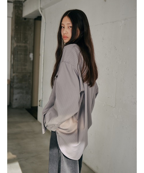 【セール】【セットアップ対応】オーバーサイズストライプシャツ（シャツ/ブラウス）｜CHAROL（シャロル）