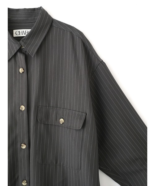 【セール】【セットアップ対応】オーバーサイズストライプシャツ（シャツ/ブラウス）｜CHAROL（シャロル）