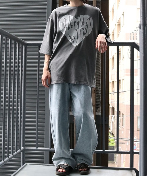 メンズ Tシャツ グラデーション 色落ち加工 ウォッシュ加工a0896 セール】Pigment hard wash ripped T/ピグメント ハード