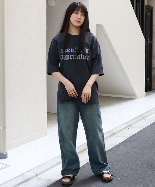 Starting Over（スターティングオーバー）の「Pigment hard wash ripped T/ピグメント ハードウォッシュ ダメージ加工 クルーネック半袖Tシャツ（Tシャツ/カットソー・メンズ・グレー/ブラック系その他/ブラック/グレー系その他/ブラウン系その他/ブラウン・M/L/XL）」の22枚目の写真