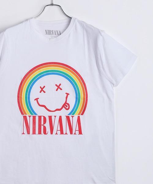 ROCK-OFF(ロックオフ)の「ROCKOFFプリントTシャツ(ニルヴァーナ)(Tシャツ/カットソー・メンズ・ブラック/ダークグリーン/ネイビー/ブラック系その他2/杢グレー/ブラック系その他3/ホワイト・L/XL/M)」の1枚目の写真