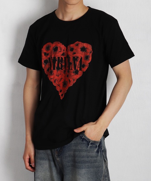 ROCK-OFF(ロックオフ)の「ROCKOFFプリントTシャツ(ニルヴァーナ)(Tシャツ/カットソー・メンズ・ブラック/ダークグリーン/ネイビー/ブラック系その他2/杢グレー/ブラック系その他3/ホワイト・L/XL/M)」の18枚目の写真