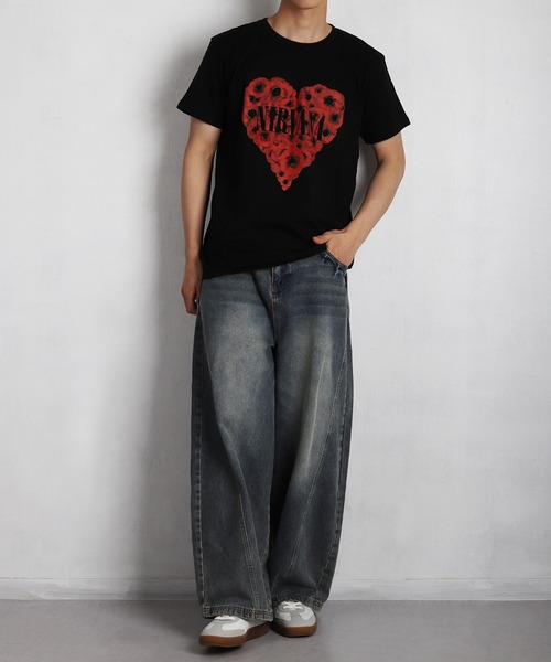 ROCK-OFF(ロックオフ)の「ROCKOFFプリントTシャツ(ニルヴァーナ)(Tシャツ/カットソー・メンズ・ブラック/ダークグリーン/ネイビー/ブラック系その他2/杢グレー/ブラック系その他3/ホワイト・L/XL/M)」の11枚目の写真