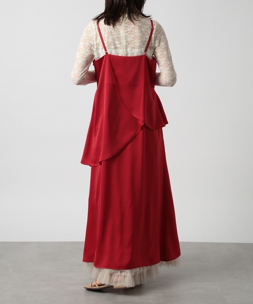 MAISON BREEZE reveur(メゾンブリーズレヴール)の「【MAISON BREEZE reveur】petal camisole dress one-piece ペタル アシンメトリーレイヤード キャミワンピース 花びらワンピ(ワンピース・レディース・ブラック/グレイッシュベージュ/レッド/オフホワイト・FREE)」の8枚目の写真