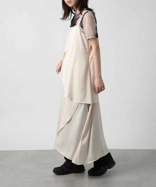 MAISON BREEZE reveur(メゾンブリーズレヴール)の「【MAISON BREEZE reveur】petal camisole dress one-piece ペタル アシンメトリーレイヤード キャミワンピース 花びらワンピ(ワンピース・レディース・ブラック/グレイッシュベージュ/レッド/オフホワイト・FREE)」の10枚目の写真