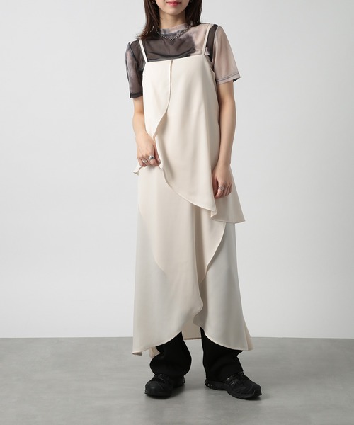 MAISON BREEZE reveur(メゾンブリーズレヴール)の「【MAISON BREEZE reveur】petal camisole dress one-piece ペタル アシンメトリーレイヤード キャミワンピース 花びらワンピ(ワンピース・レディース・ブラック/グレイッシュベージュ/レッド/オフホワイト・FREE)」の15枚目の写真