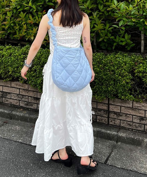 Nia(ニア)の「Nia(ニア)/キリカエ リボン ロングスカート(スカート・レディース・ホワイト/ブルー・FREE)」の12枚目の写真