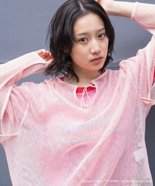 FREAK'S STORE(フリークスストア)の「Stranger Things Ringer Short Sleeve T-shirt/ストレンジャーシングス リンガーショートスリーブTシャツ(Tシャツ/カットソー・レディース・ピンク/グリーン/ホワイト/オフホワイト・フリ-)」の20枚目の写真