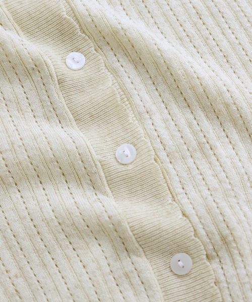 BLUEEAST（ブルーイースト）の「すかし編みポロ襟ニット（ニット/セーター・レディース・ネイビー/イエロー/アイボリー・MEDIUM）」の20枚目の写真