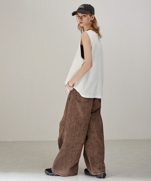 EMMA CLOTHES(エマクローズ)の「クールタッチ梨地レイヤードタンクトップ(タンクトップ・メンズ・ブラック/グレイッシュブルー/グレー/ホワイト/ベージュ/スモークグレー・L/M)」の18枚目の写真