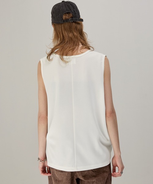 EMMA CLOTHES(エマクローズ)の「クールタッチ梨地レイヤードタンクトップ(タンクトップ・メンズ・ブラック/グレイッシュブルー/グレー/ホワイト/ベージュ/スモークグレー・L/M)」の21枚目の写真