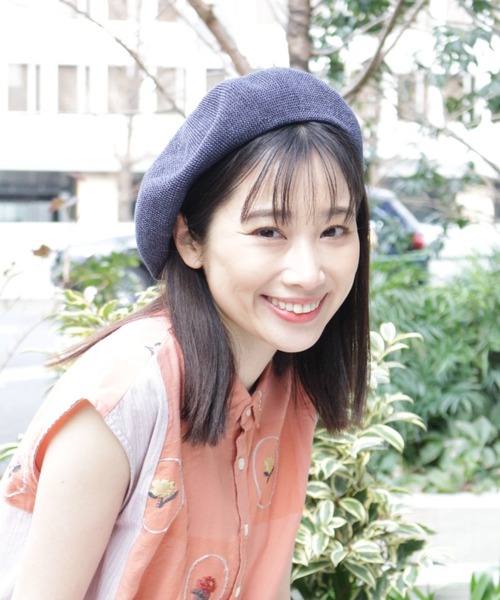 SUPER HAKKA（スーパーハッカ）の「フラワーワンポイント刺繍クリスピーベレー帽（ハンチング/ベレー帽・レディース・ブラック/ネイビー/グレー・FREE）」の12枚目の写真