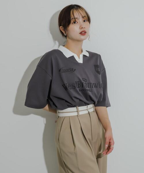 SENSE OF PLACE by URBAN RESEARCH（センスオブプレイスバイアーバンリサーチ）の「サッカーゲームTシャツ(5分袖)（Tシャツ/カットソー・メンズ・チャコールグレー/レッド/ブラック・MEDIUM/LARGE）」の3枚目の写真