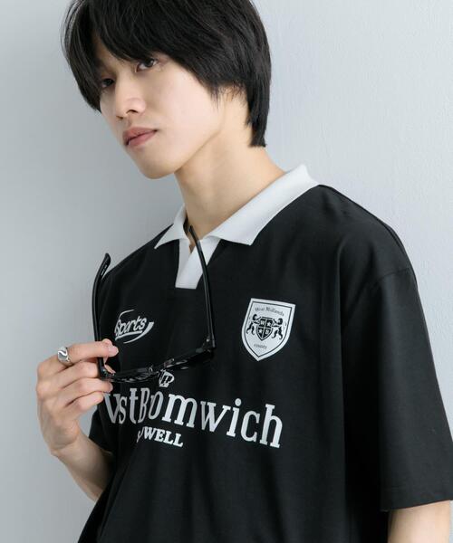 SENSE OF PLACE by URBAN RESEARCH（センスオブプレイスバイアーバンリサーチ）の「サッカーゲームTシャツ(5分袖)（Tシャツ/カットソー・メンズ・チャコールグレー/レッド/ブラック・MEDIUM/LARGE）」の4枚目の写真