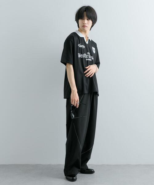 SENSE OF PLACE by URBAN RESEARCH（センスオブプレイスバイアーバンリサーチ）の「サッカーゲームTシャツ(5分袖)（Tシャツ/カットソー・メンズ・チャコールグレー/レッド/ブラック・MEDIUM/LARGE）」の9枚目の写真