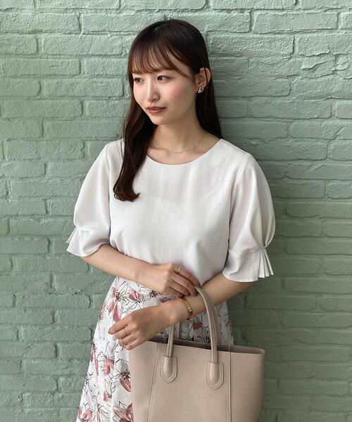 index（インデックス）の「《新色追加》タックスリーブブラウス【洗濯機洗い可/吸水速乾/防シワ/抗ピル】（シャツ/ブラウス・レディース・オレンジ系/サックスブルー/アイボリー/サンドベージュ/ネイビー/ライトブルー/ブラウン系その他・34/42/40/38/36）」の8枚目の写真