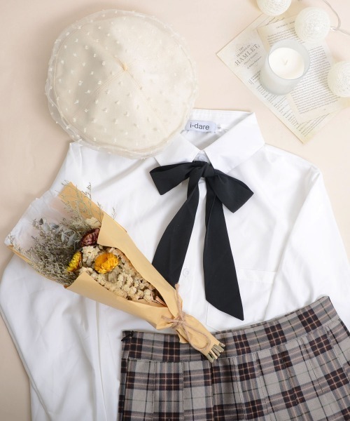 Mayree（メイリー）の「【resonance】ドット柄 チュール ベレー帽（ハンチング/ベレー帽・レディース・ブラック/アイボリー・FREE）」の2枚目の写真