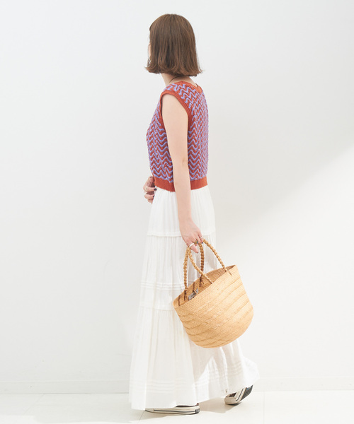 B.C STOCK（ベーセーストック）の「Gleamy/グリーミー ショートニットベスト（ベスト・レディース・レッド/パープル・FREE）」の5枚目の写真