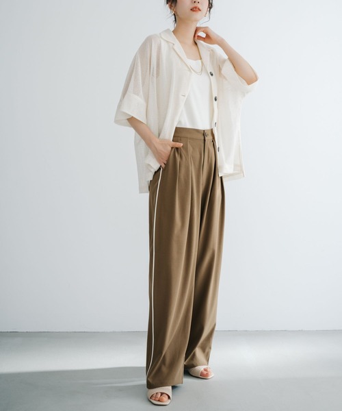refinedworks(リファインドワークス)の「【refinedworks】 トレンドの透かし編みデザインのメッシュシャツ(シャツ/ブラウス・レディース・ブラック/アイボリー・FREE)」の6枚目の写真