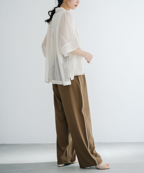 refinedworks(リファインドワークス)の「【refinedworks】 トレンドの透かし編みデザインのメッシュシャツ(シャツ/ブラウス・レディース・ブラック/アイボリー・FREE)」の7枚目の写真